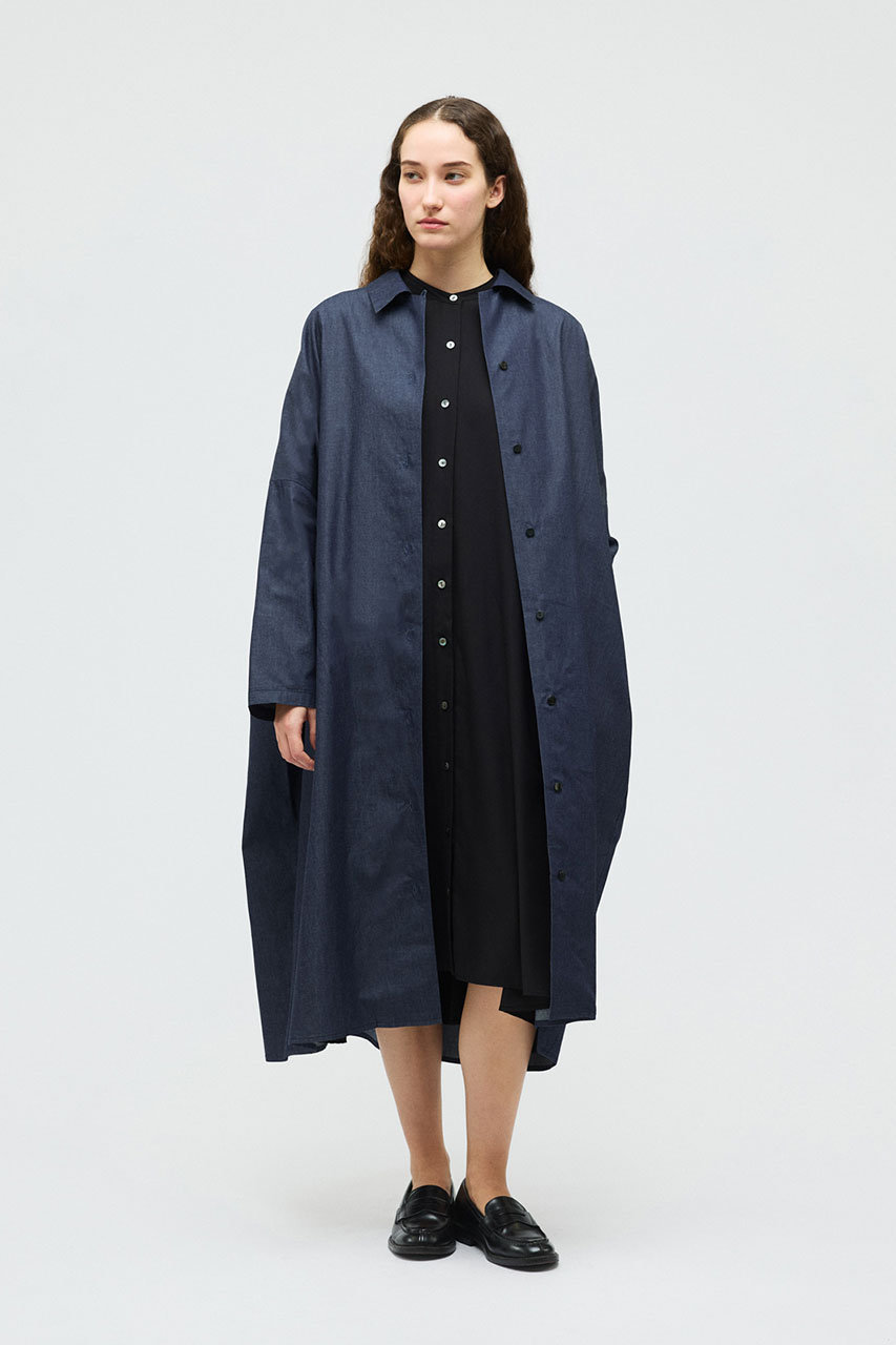 mizuiro ind(ミズイロインド)｜denim wide shirt OP ワンピース/96 の