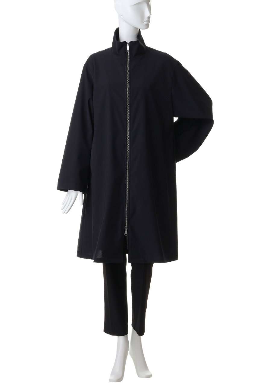 mizuiro ind(ミズイロインド)｜high neck zip CT コート/navy の通販