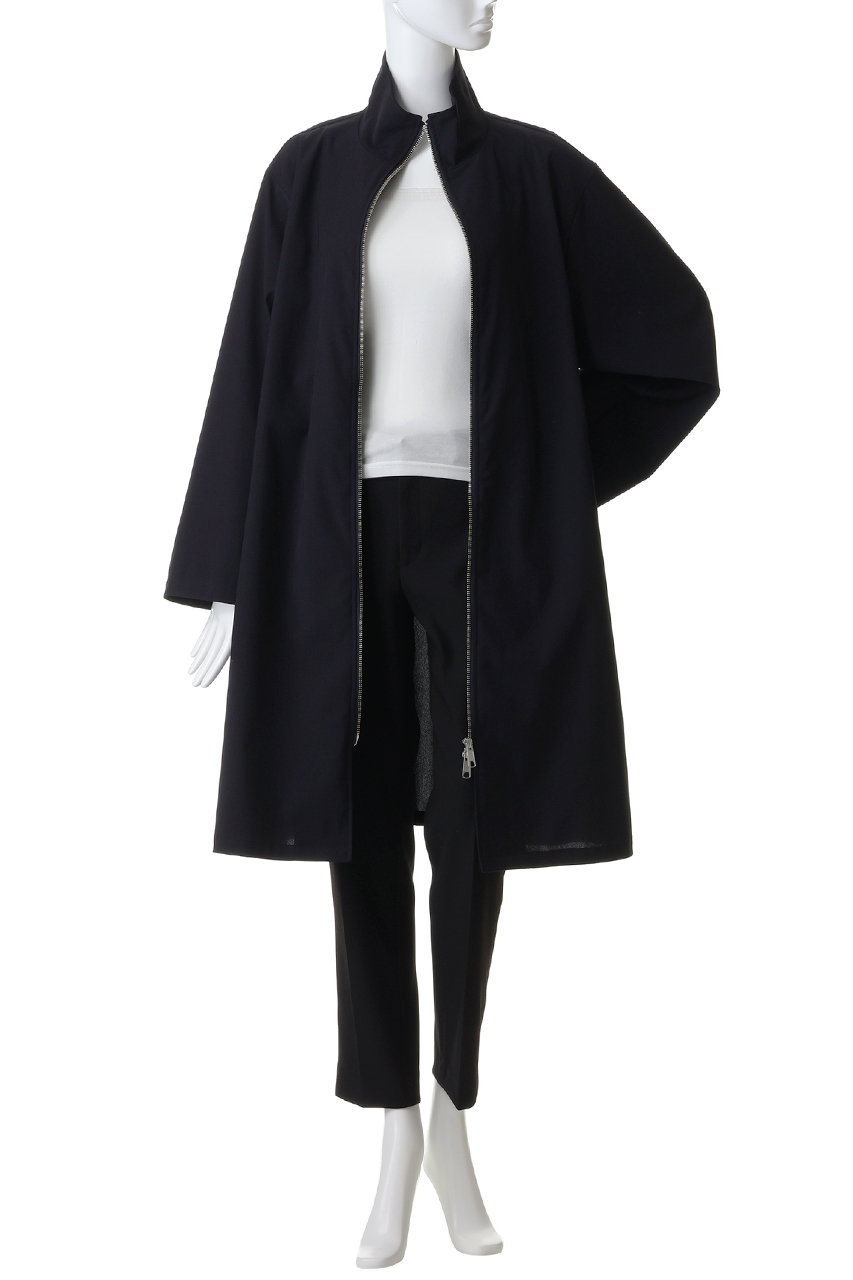 mizuiro ind(ミズイロインド)｜high neck zip CT コート/navy の通販