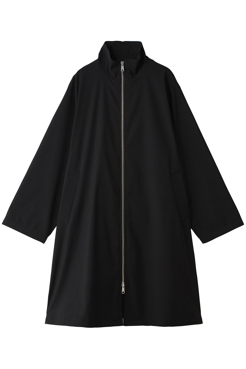 ミズイロインド/mizuiro indのhigh neck zip CT コート(black/1-270035)