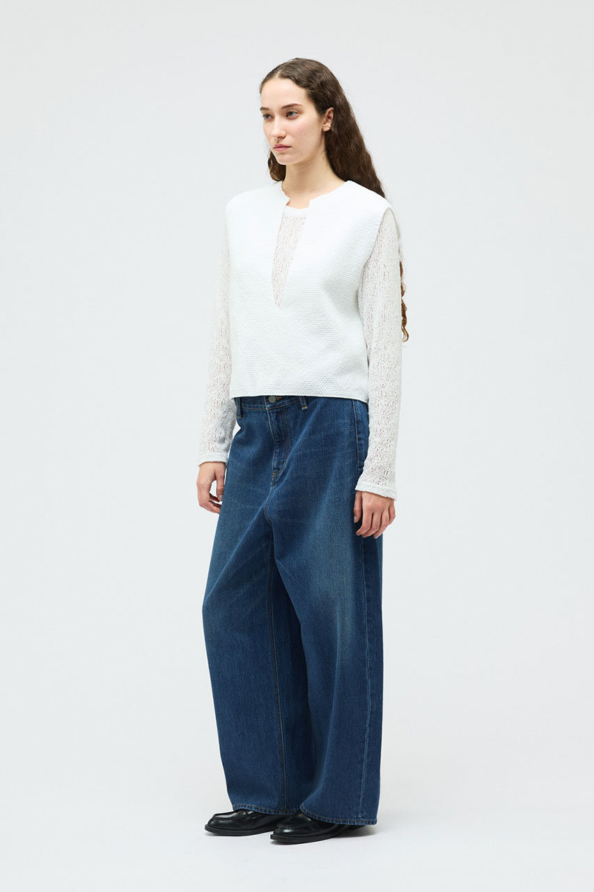mizuiro ind(ミズイロインド)｜deep V neck vest ベスト/off white の