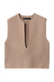 deep V neck vest ベスト ミズイロインド/mizuiro ind beige
