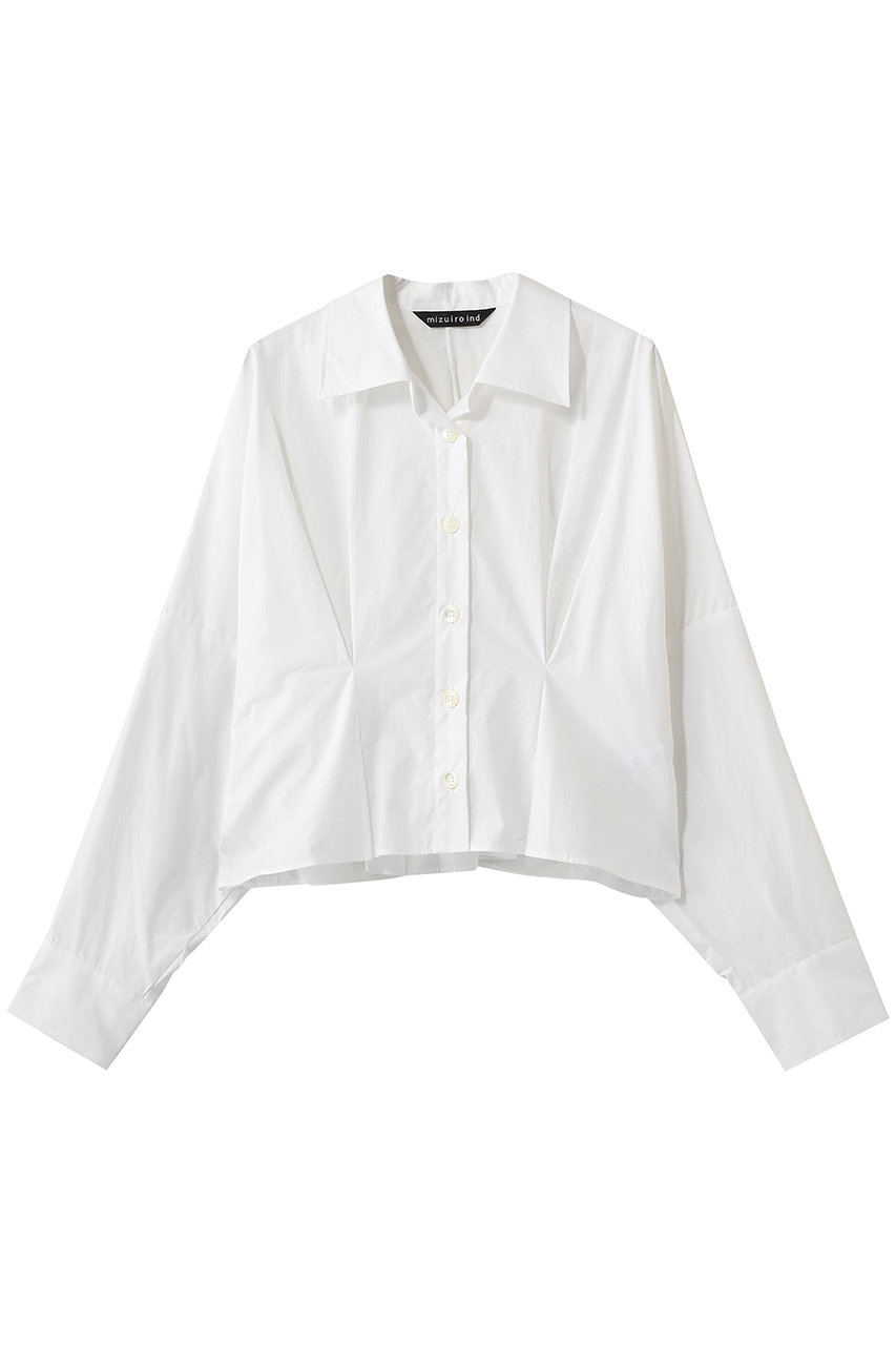 ミズイロインド/mizuiro indのcocoon short shirt シャツ(off white/1-230164)