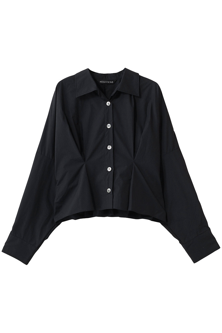 ミズイロインド/mizuiro indのcocoon short shirt シャツ(navy/1-230164)