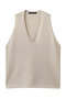 wide V neck vest ベスト ミズイロインド/mizuiro ind ivory