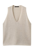 wide V neck vest ベスト
