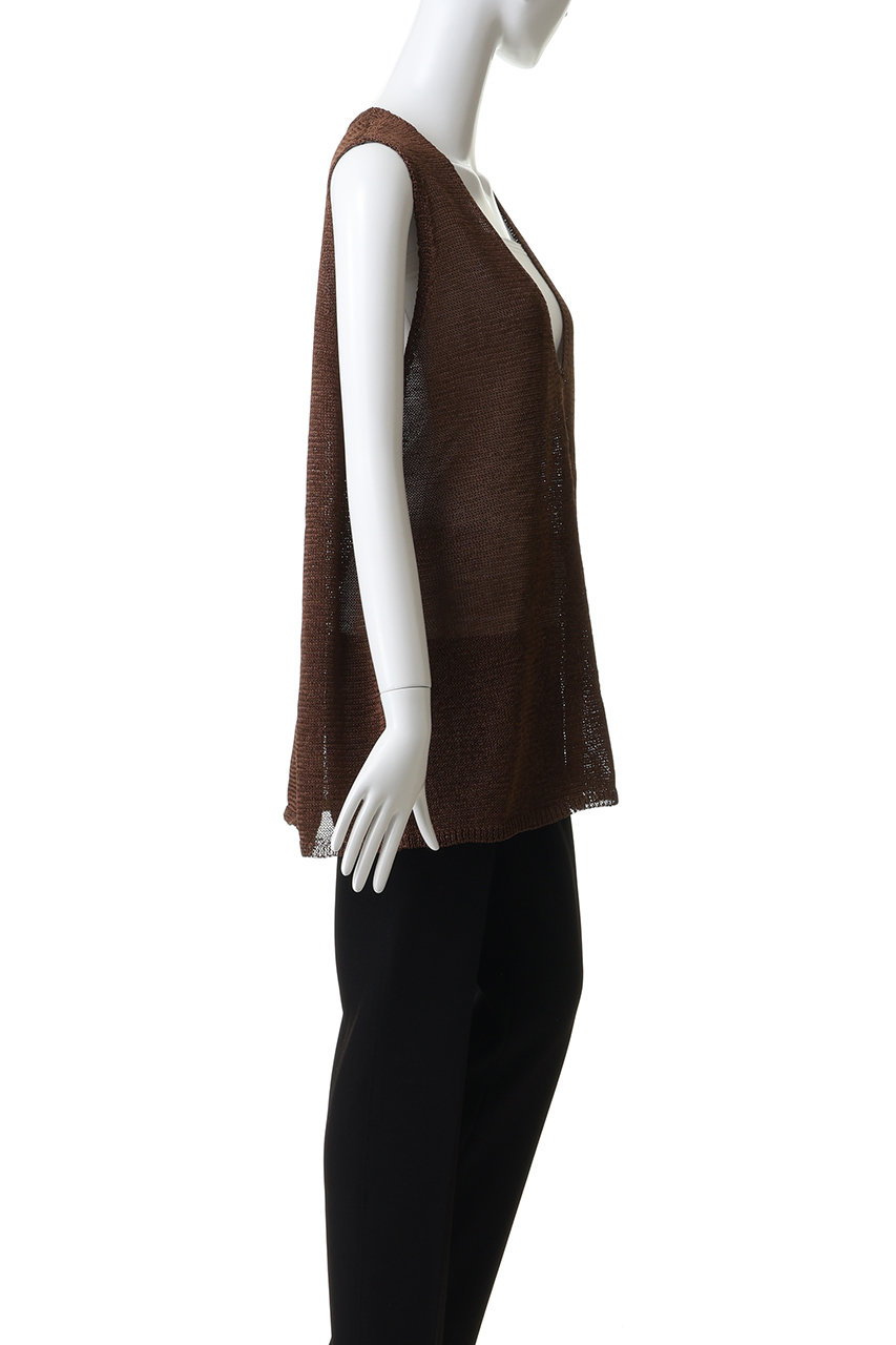 mizuiro ind(ミズイロインド)｜wide V neck vest ベスト/ivory の通販