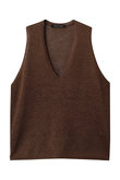 wide V neck vest ベスト
