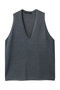 wide V neck vest ベスト ミズイロインド/mizuiro ind c.gray