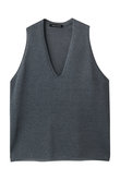 wide V neck vest ベスト
