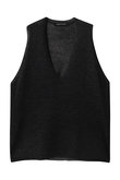wide V neck vest ベスト