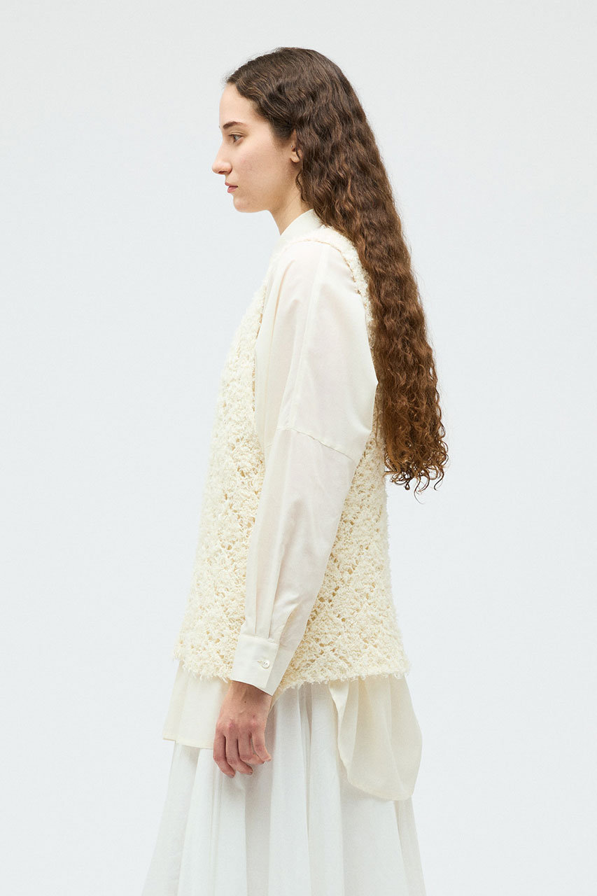 mizuiro ind(ミズイロインド)｜patterned vest ベスト/ivory の通販