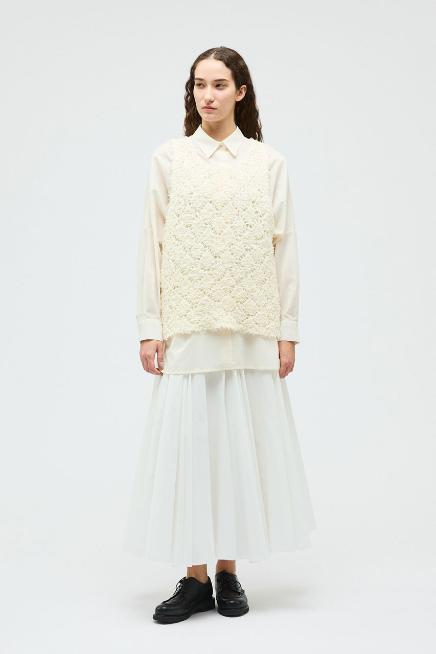 mizuiro ind(ミズイロインド)｜patterned vest ベスト/ivory の通販