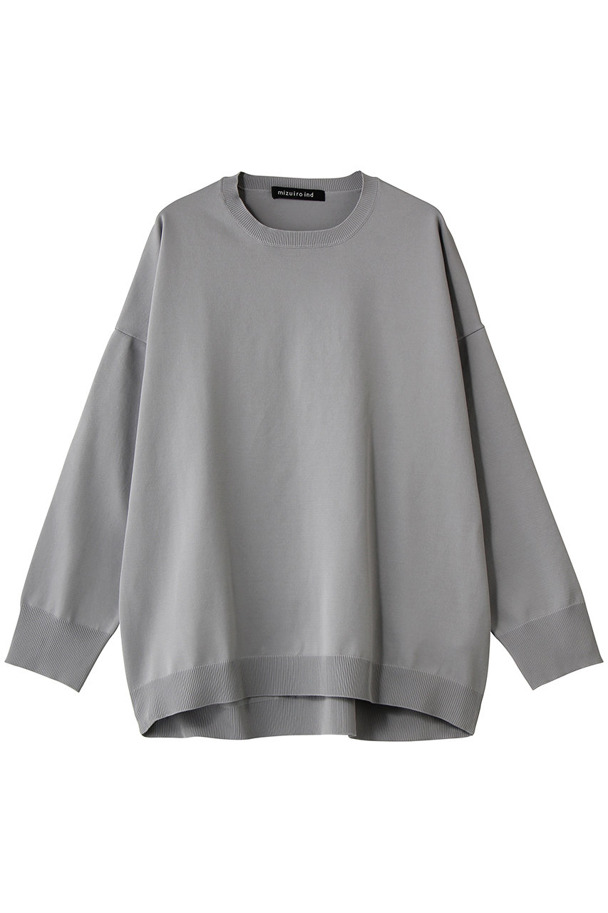 ミズイロインド/mizuiro indのcrew neck wide P/O プルオーバー(l.gray/1-220077)
