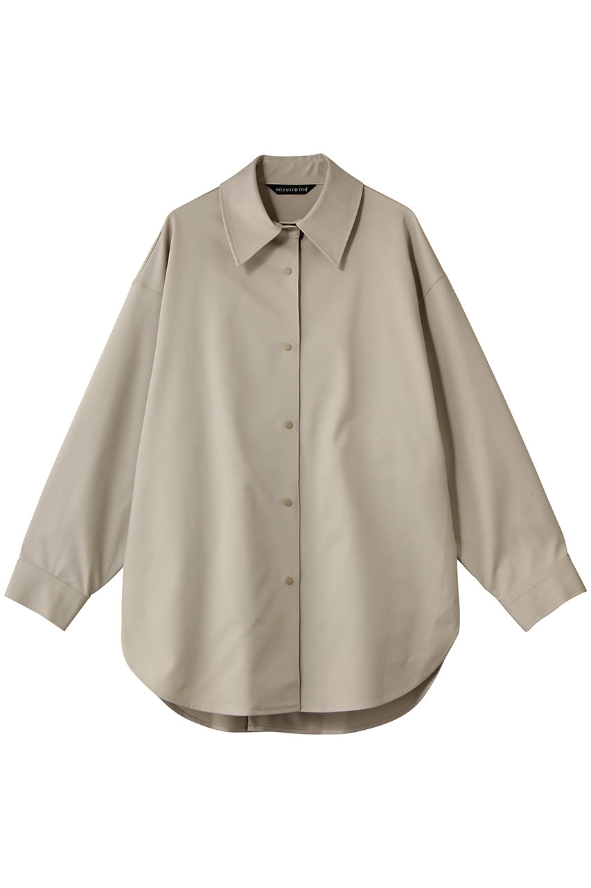 ミズイロインド/mizuiro indのdouble cloth wide shirt blouson ブルゾン(s.beige/1-270037)