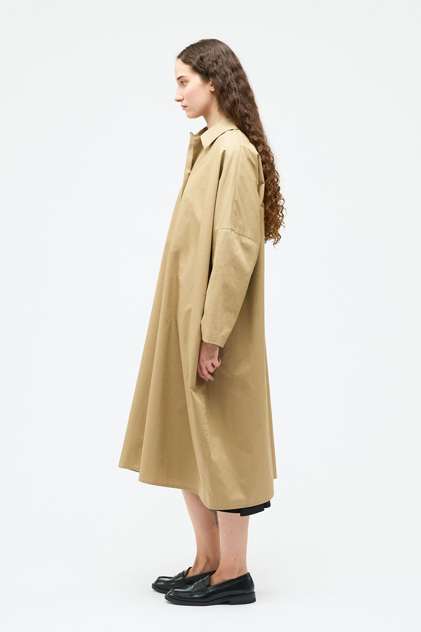 mizuiro ind ✨ステンカラーコートゆったり　比翼　春コート　Fベージュ mizuiro ind(ミズイロインド)｜ステンカラーコート/beige の通販