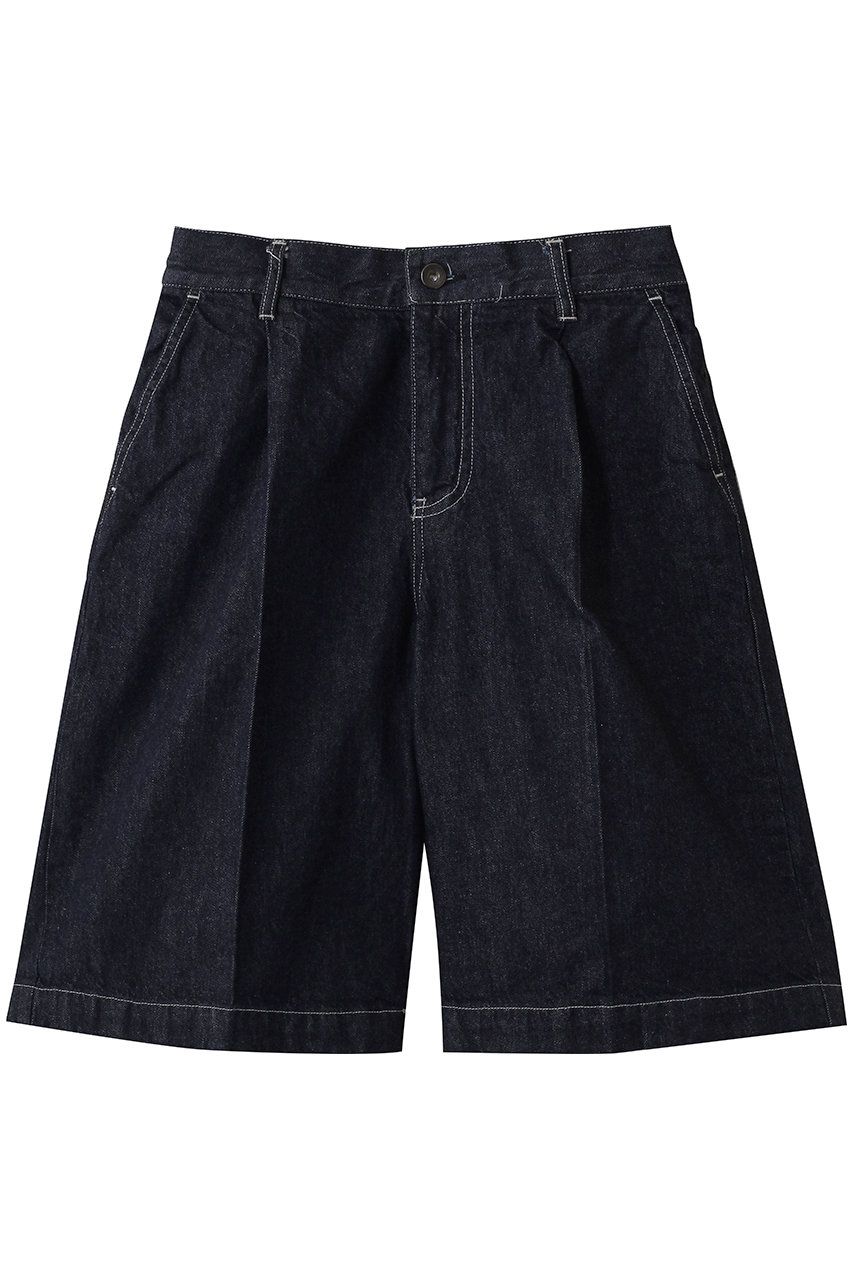 ミズイロインド/mizuiro indのdenim half PT パンツ(navyA/1-260095OW)