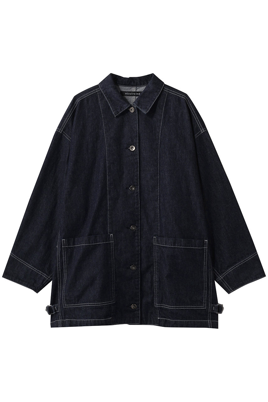 ミズイロインド/mizuiro indのwide denim coverall カバーオール(navyA/1-270039OW)