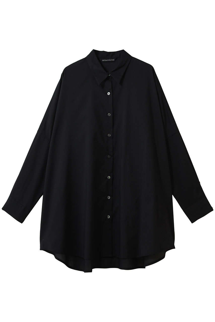 ミズイロインド/mizuiro indのT/C sheer wide shirt シャツ(navy/1-230162)