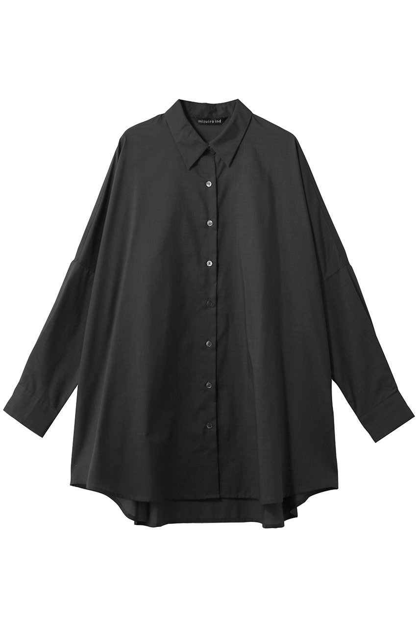 ミズイロインド/mizuiro indのT/C sheer wide shirt シャツ(c.gray/1-230162)