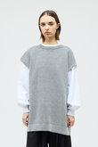 stone wash mesh long vest ベスト