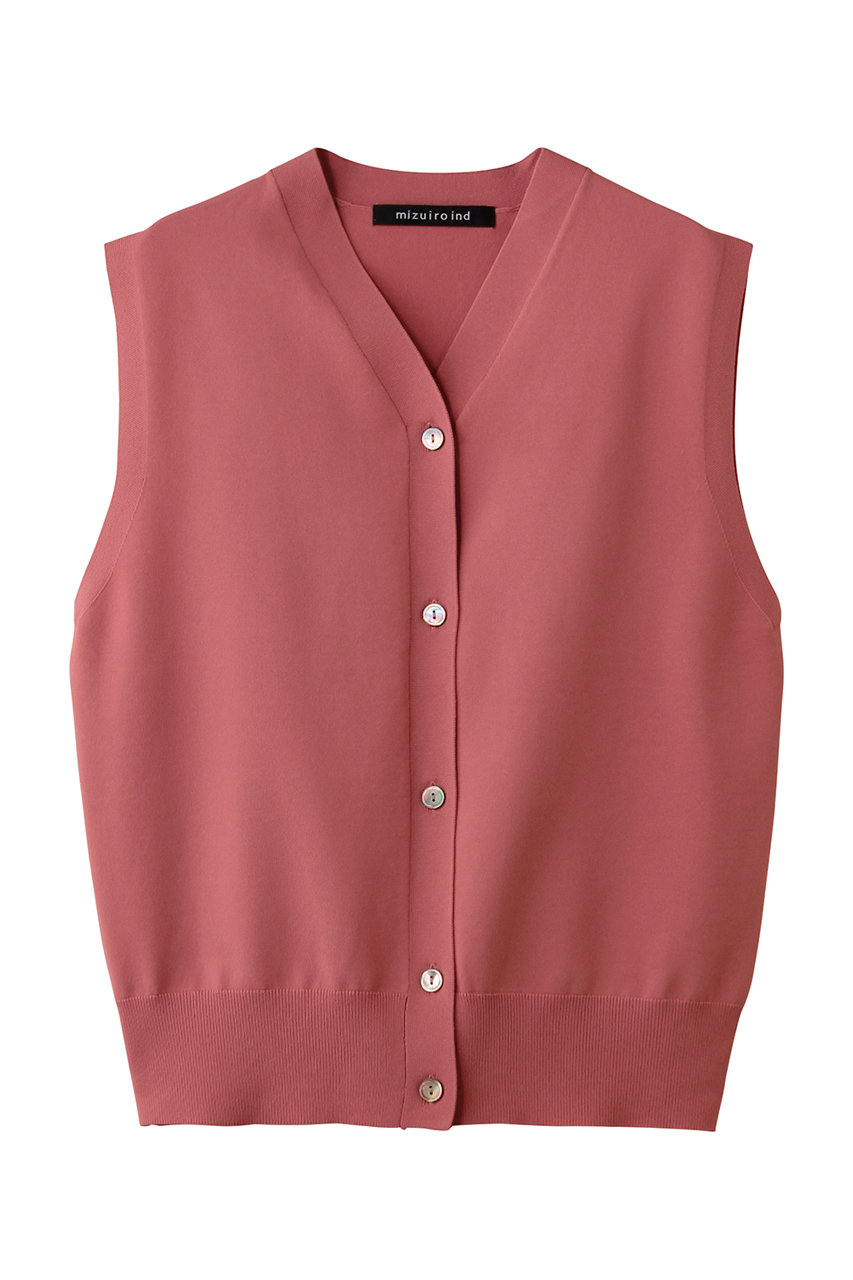 ミズイロインド/mizuiro indのV neck vest ベスト(pink/1-220070)