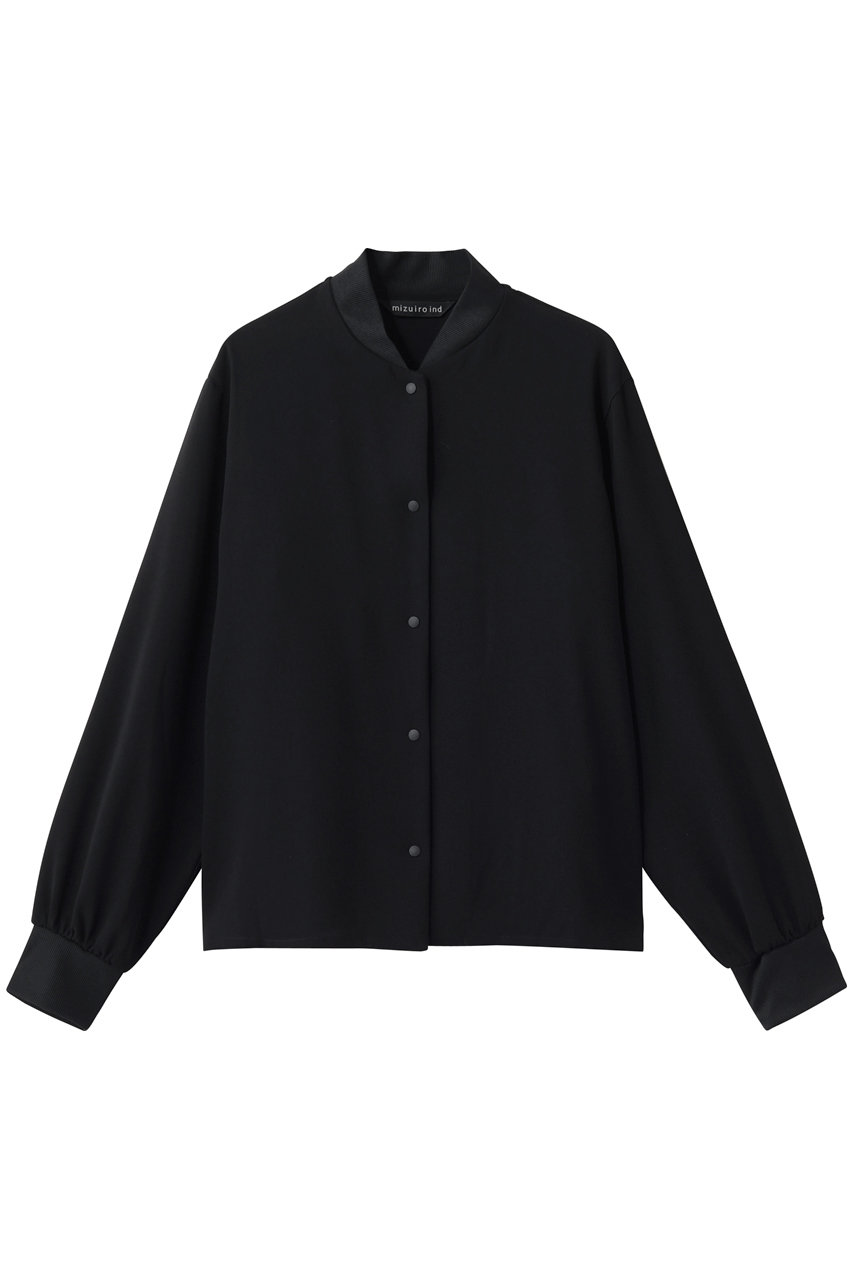 ミズイロインド/mizuiro indのblouson like shirt シャツ(black/1-230161)