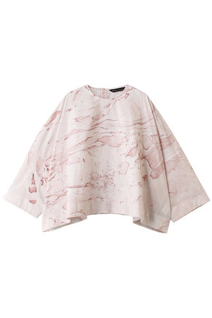 ミズイロインド/mizuiro indのmarble print wide P/O プルオーバー(110400/110403)