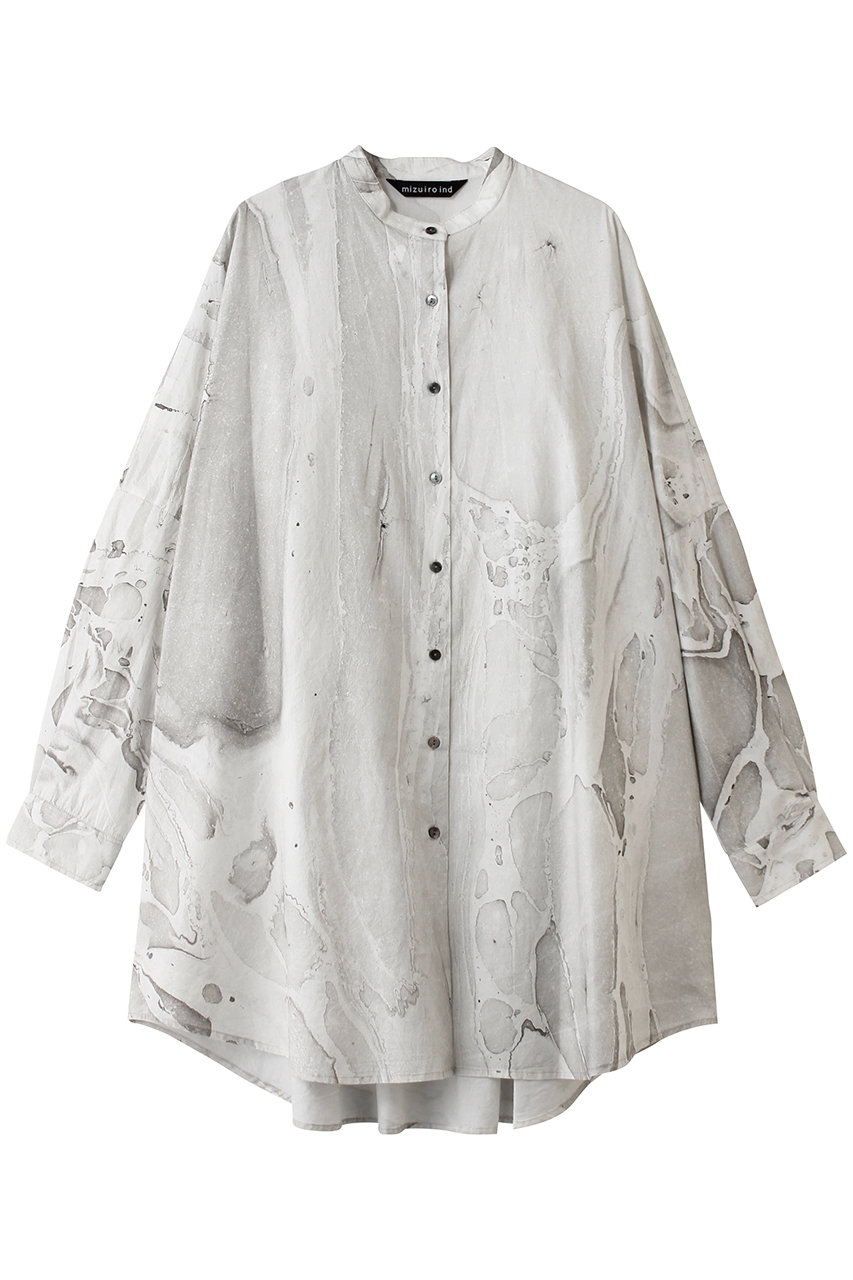 ミズイロインド/mizuiro indのmarble print tunic OP ワンピース(gray/1-250081)