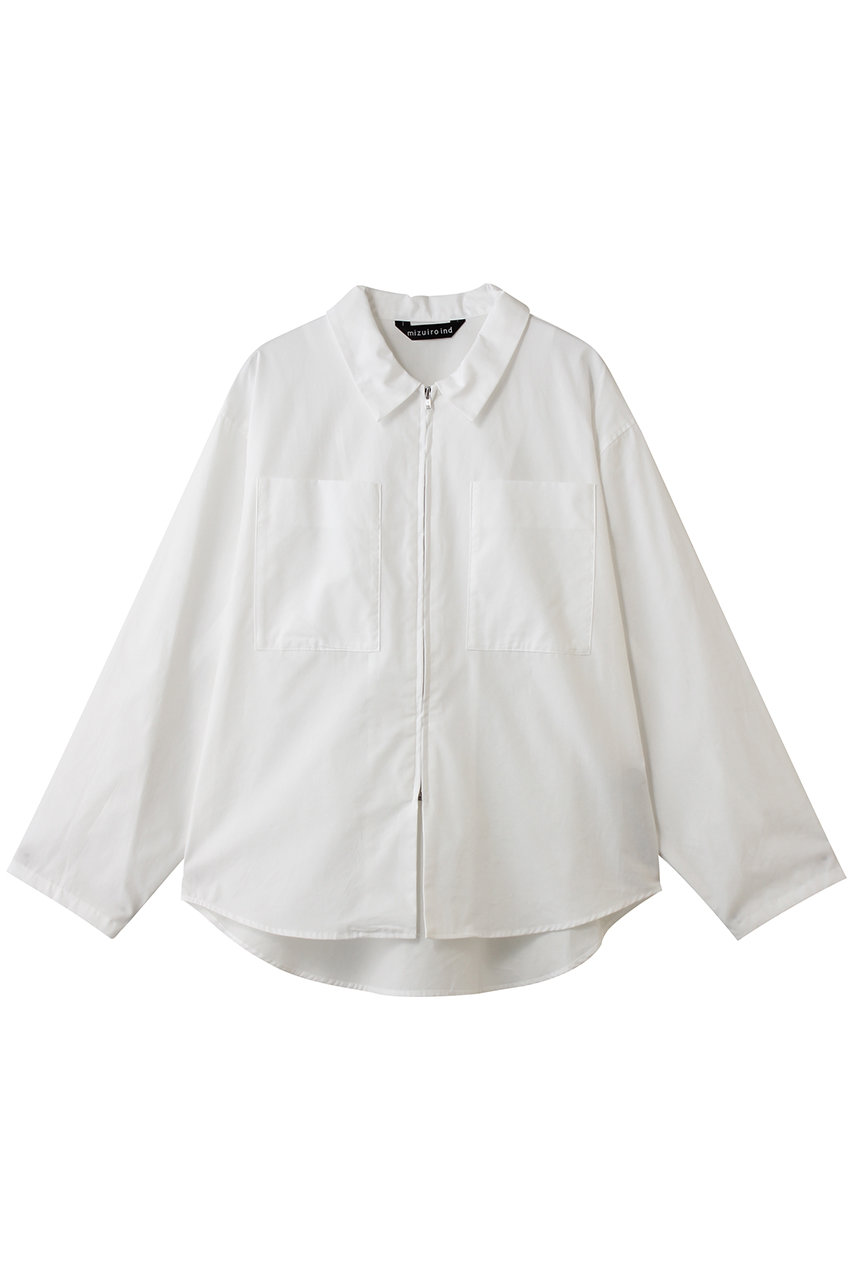 ミズイロインド/mizuiro indのzip shirt シャツ(off white/1-230147)