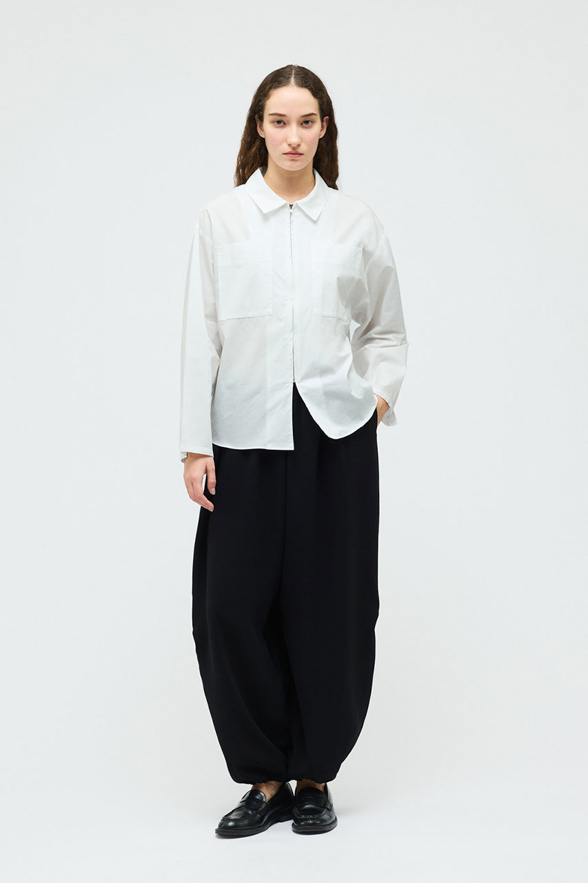 mizuiro ind(ミズイロインド)｜zip shirt シャツ/off white の通販