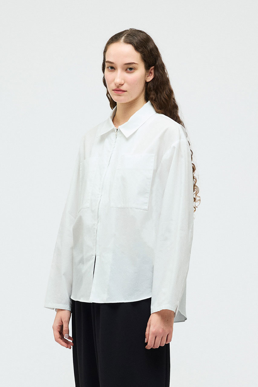 mizuiro ind(ミズイロインド)｜zip shirt シャツ/off white の通販
