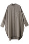 T/R  band collar long shirt シャツ ミズイロインド/mizuiro ind beige