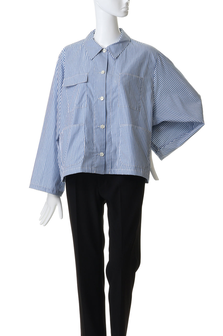 mizuiro ind(ミズイロインド)｜stripe coverall カバーオール/blue の