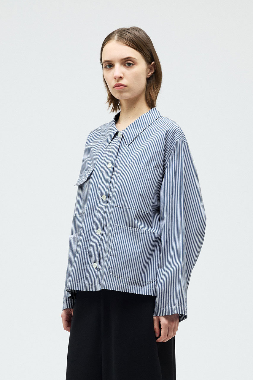 mizuiro ind(ミズイロインド)｜stripe coverall カバーオール/blue の