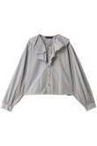 check frill gather collar shirt シャツ