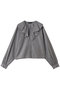check frill gather collar shirt シャツ ミズイロインド/mizuiro ind black