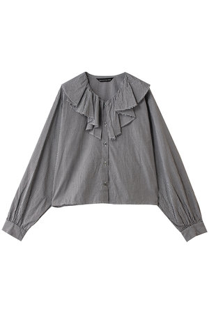 ミズイロインド/mizuiro indのcheck frill gather collar shirt シャツ(110400/110403)
