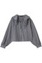 check frill gather collar shirt シャツ ミズイロインド/mizuiro ind blackA