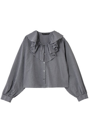 ミズイロインド/mizuiro indのcheck frill gather collar shirt シャツ(110400/110403)