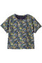 flower print T shirt シャツ ミズイロインド/mizuiro ind navy