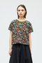 flower print T shirt シャツ ミズイロインド/mizuiro ind