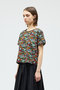flower print T shirt シャツ ミズイロインド/mizuiro ind