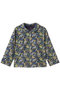 flower print round collar C/D カーディガン ミズイロインド/mizuiro ind navy