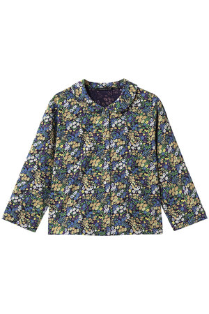 ミズイロインド/mizuiro indのflower print round collar C/D カーディガン(110400/110403)