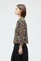 flower print round collar C/D カーディガン ミズイロインド/mizuiro ind