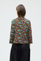flower print round collar C/D カーディガン ミズイロインド/mizuiro ind