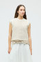 lace crew neck vest ベスト ミズイロインド/mizuiro ind