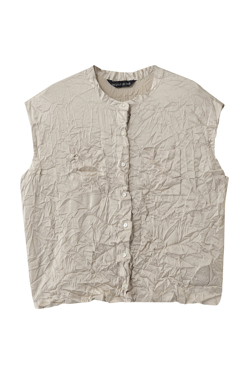 ミズイロインド/mizuiro indのwasher N/S shirt シャツ(s.beige/1-230153)