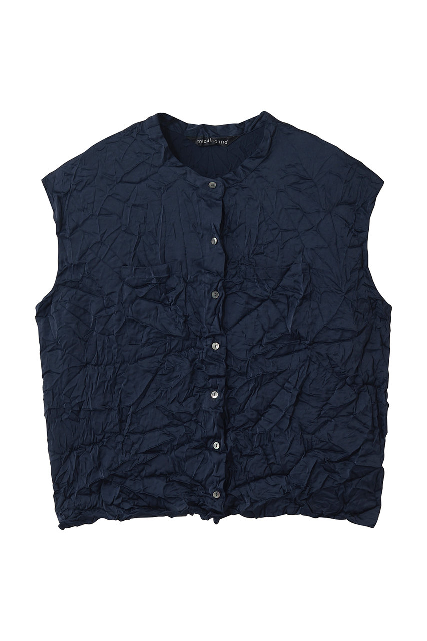 ミズイロインド/mizuiro indのwasher N/S shirt シャツ(navy/1-230153)